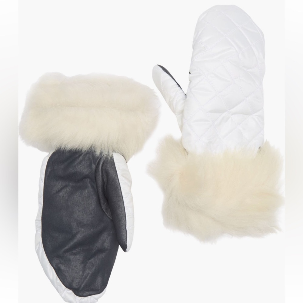 🔥🔥UGG Quilted All Weather Genuine Shearling Trim mittens